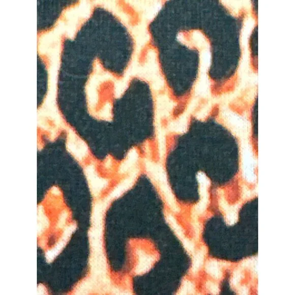 Color Block Pullover Blouse Leopard Print Tunic Raglan Long Sleeve Casual Loose - Picture 9 of 9